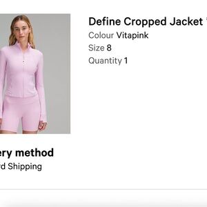 lululemon athletica Define Cropped Jacket in Vitapink